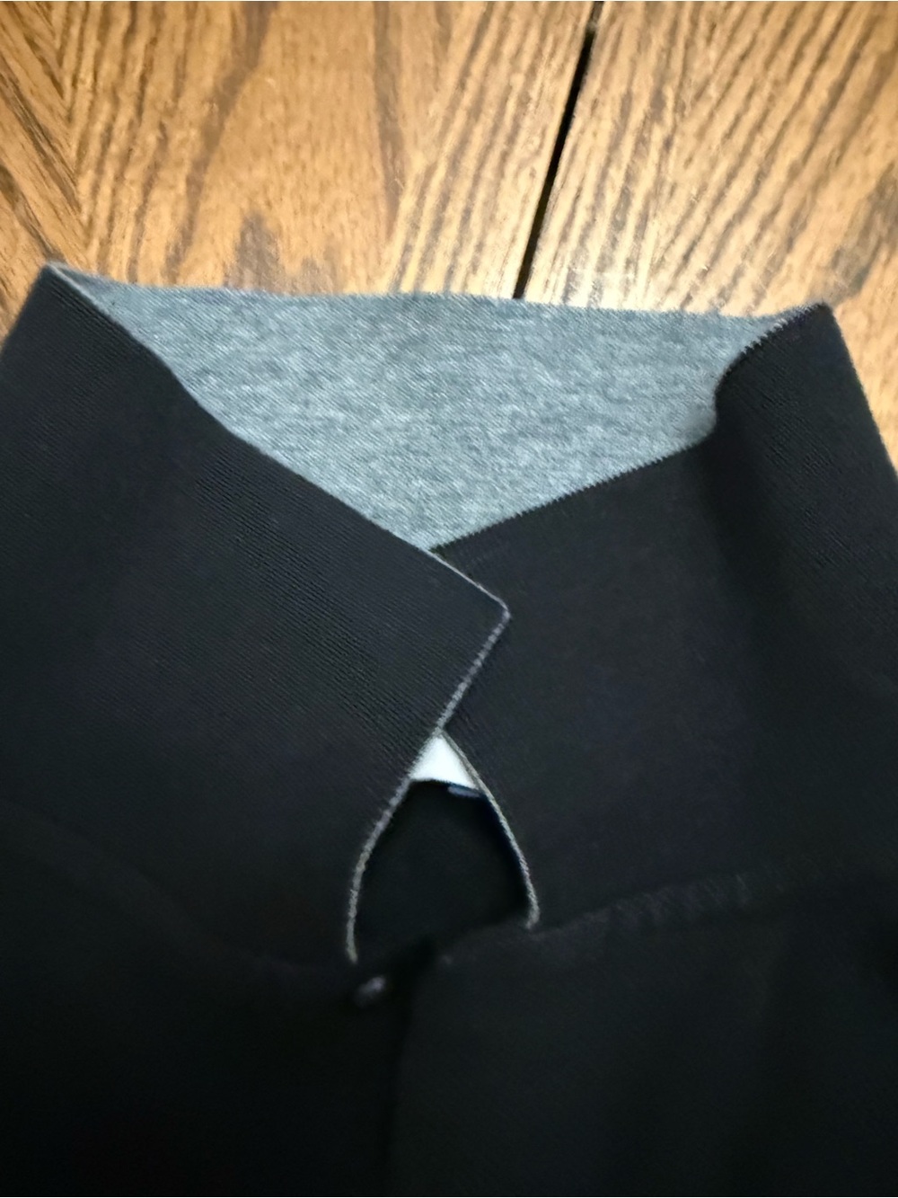Moncler Black Long Sleeve Polo with Tonal Logo - Picture 3 of 4